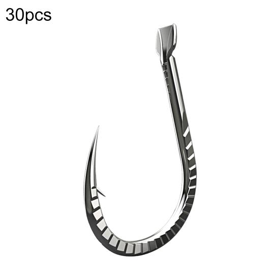 30Pcs/Set 45672 Fishing Hooks Sharp Rustproof Anti-corrosion Titanium Alloy Heavy Duty Barbed Carp