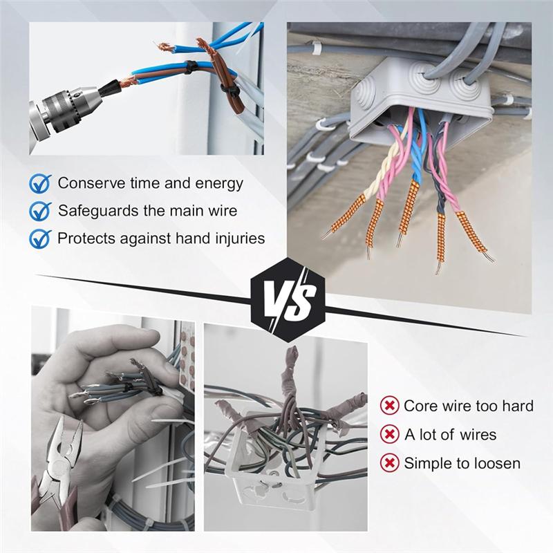 4 шт. Инструмент для скручивания проводов Fordrill Wirenut Twister Совместим с 8-24 AWG и 2-7 Fordrill Для электрических работ