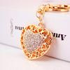 "Creative Diamond Inlaid Love Heart Keychain Pendant for Couples - Ladies' Bag Accessory"