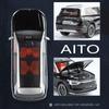 Модель автомобиля из литого под давлением сплава 1/24, AITO M9, съемные колеса, резиновые шины, светомузыкальный автомобиль, внедорожник, подарок на день рождения для детей