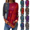 Tee Shirts For Women Fall Casual Long Sleeve Shirts Sweatshirt Retro Printing Top Pullover