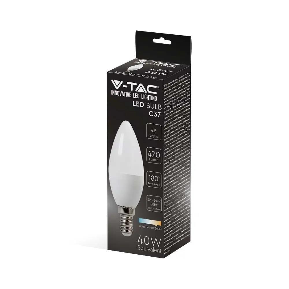 V-TAC LED Bulb 4.5W E14 Candle VT-1855 6500K 470lm