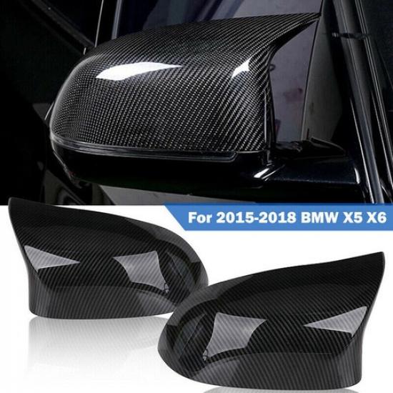 Carbon Fiber Side Mirror Cover Caps M-Style for BMW X5 F15 X6 F16 2014 2015-2018