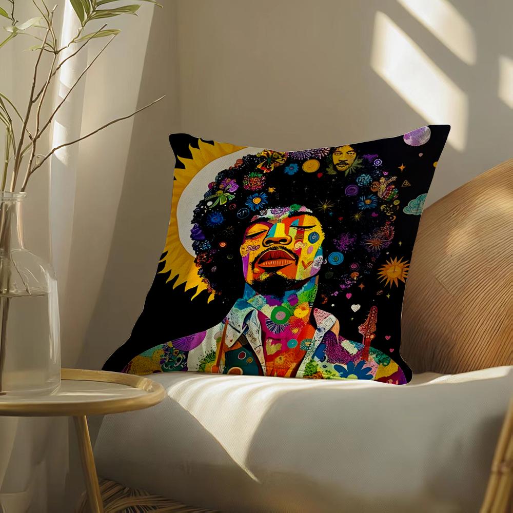 Singerj-Jimih-Hendrix Pillow Case Pillowcase, Double-Sided Printed, Sofa Cushion, Bedroom Headboard