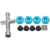 12mm Wheel Hex Hub Adapter 7mm Thick M4 Flange Lock Nuts Cross Wrench Set for 1 10 RC CarBlue