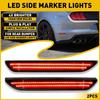 Front Rear / Fender Red White LED Side Marker Light For 2015- Ford Mustang
