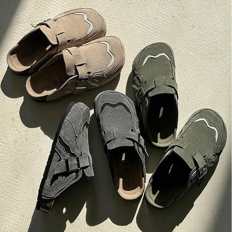 Пробковые мюли тапочки мужские женские с закрытым носком домашние тапочки сабо винтажные тапочки Мюллер поддержка свода стопы