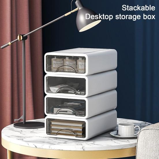 Ящик для хранения, прозрачный ящик, многофункциональный штабелируемый органайзер для канцелярских принадлежностей, настольный ящик для хранения