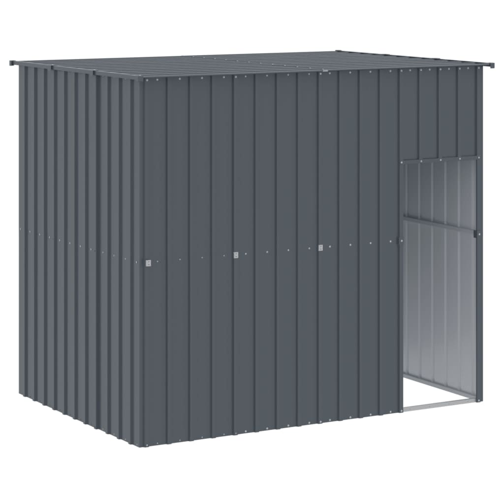 Dog Kennel with Run Anthracite 214x253x181 cm Galvanized Steel