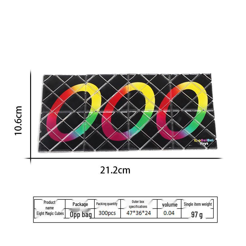 Magic Cube 8-Piece Black Speed Cube - Competitive Twisty Puzzle Educational Toy for Children with Simple Packaging