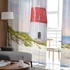 Lighthouse Beach Island Винтажные акварельные прозрачные шторы Современные газовые шторы для гостиной, спальни, вуалевые нитяные шторы