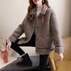 Lamb Fleece Cardigan Jacket Women's Winter Loose Thickened Student Lapel
