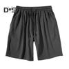 Men Shorts Elastic Waistband Adjustable Drawstring Casual Shorts with Pockets Solid Color Quick Drying Sport Shorts