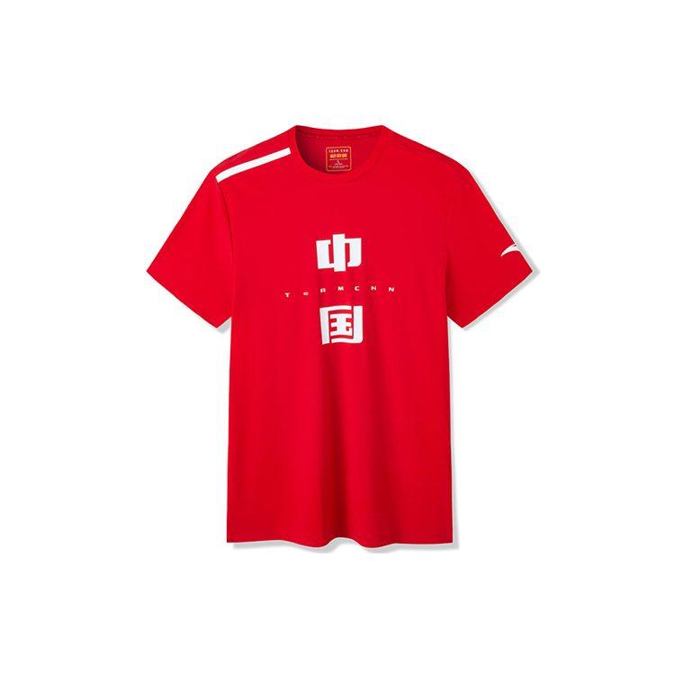 ANTA Variety Training Collection T Shirts Men's Red Crew Neck Moderate Straight Fit 152227167-2