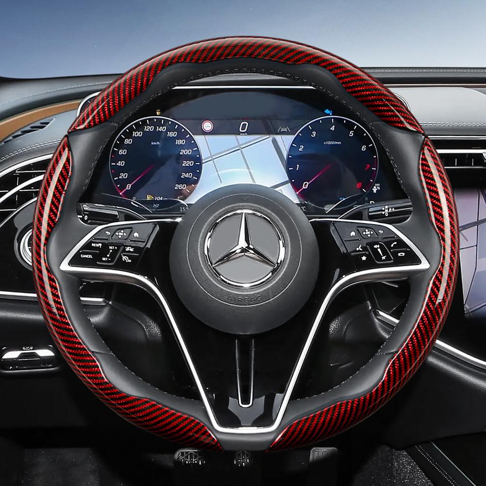 Suitable for Mercedes-Benz Carbon Fiber Texture Steering Wheel Cover with Segmented Quick-Release Design V g S a E C Class Gle Glc Gla Glb