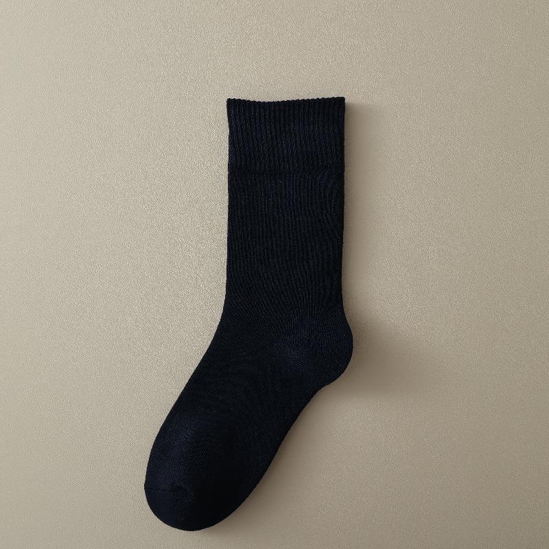 Tide Contrasting Striped Cloth Label Letter Lace Mouth Socks Slimming College Style Pile Socks