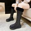 On Slip Winter Knee High Shaft Long Ladies Shoes Plus Warm Women's Snow Boots Boot Sale Pu Spring 2024 Furry Trend Work Anti Hot