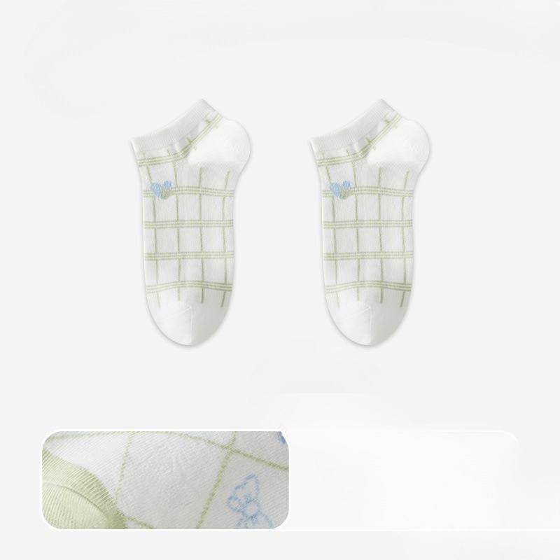 Женские летние тонкие спортивные повседневные носки из чистого хлопка, сетчатые, дышащие, не скатывающиеся, с антибактериальным эффектом и влагоотводящие, бесшовные