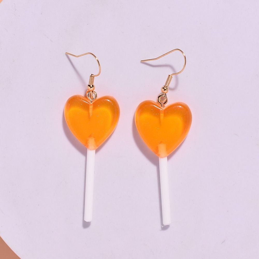 Light Weight Lollipop Earrings Sweet Multicolor Candy Earring New Love Heart Earring