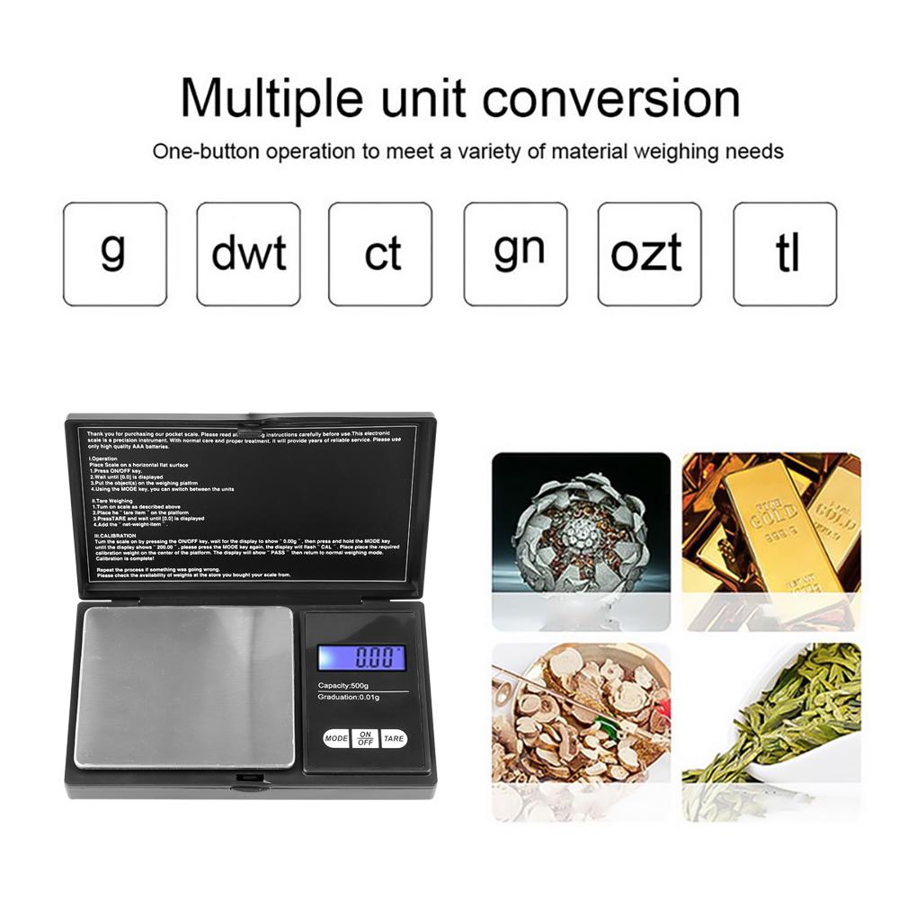 Мини-весы для ювелирных изделий, высокоточные электронные весы, вес из нержавеющей стали, грамм, ЖК-дисплей, синяя подсветка, портативные карманные весы, золотой пищевой баланс