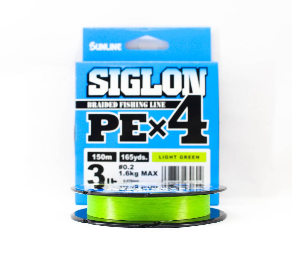 Sunline PE Line X4 Siglon 150M PE 0,2 3 фунта лаймово-зеленый (0604)