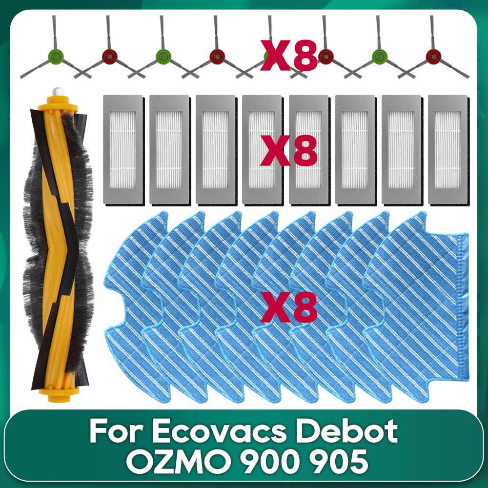 Подходит для Ecovacs Debot OZMO 900 DN55 905 Роликовая Основная Щетка Hepa Фильтр Салфетки для Швабры Аксессуары для Роботизированного Пылесоса Замена
