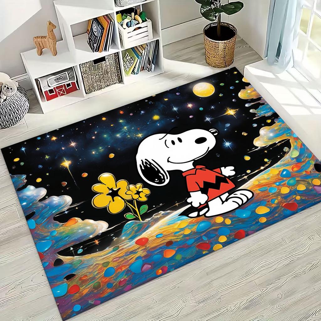 3D Милый Пес Снупи Искусство Арахиса Мультяшное Искусство Ковер для Спальни Гостиной Дивана Дома Декор Придверный Коврик, Большой Детский Нескользящий Коврик для Пола