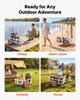 Beach Fishing Cart, 136 kg Load Capacity, Fishing Cart Wagon with Heavy-Duty Aluminum Alloy Frame, 330 mm All-Terrain PU Balloon Tires, 8 Rod Holders,