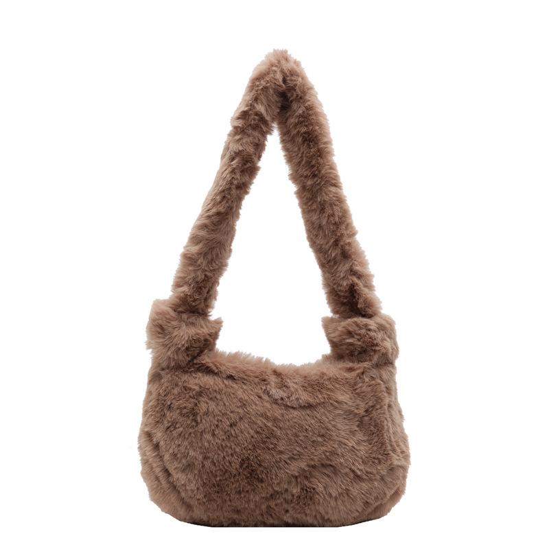 Autumn and Winter Fashion Plush Texture Tote Bag Women Portable Large Capacity Commuting Niche Design Shoulder