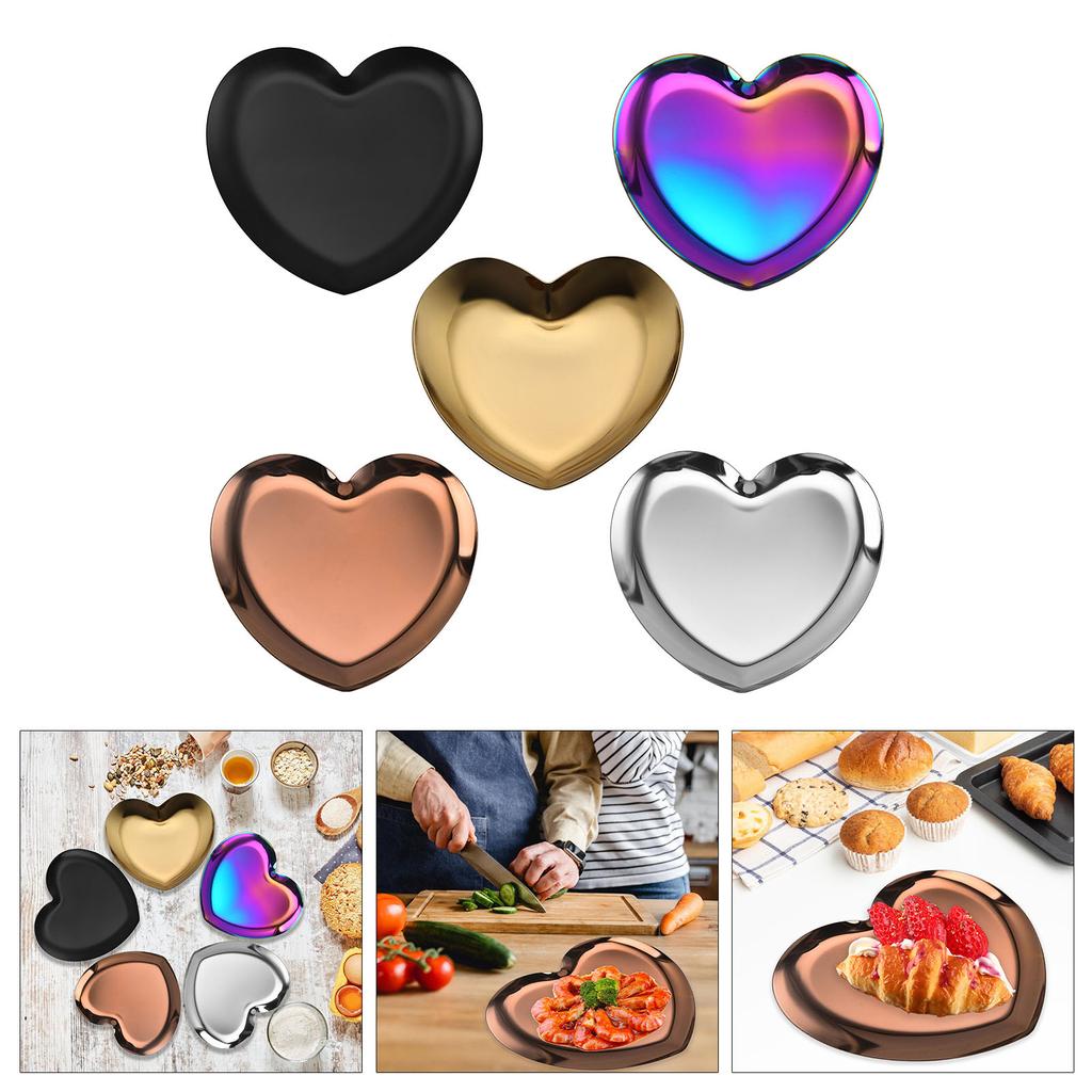 Подставка для украшений в форме сердца, подставка для ключей из нержавеющей стали, держатель для колец, органайзер для мелочей, подставка для тарелок и безделушек