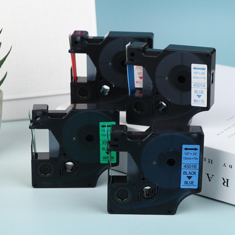Многоцветные ленты для принтера этикеток Самоклеящиеся этикетки Водонепроницаемые и устойчивые к царапинам D1 6/9/12/19/24 мм