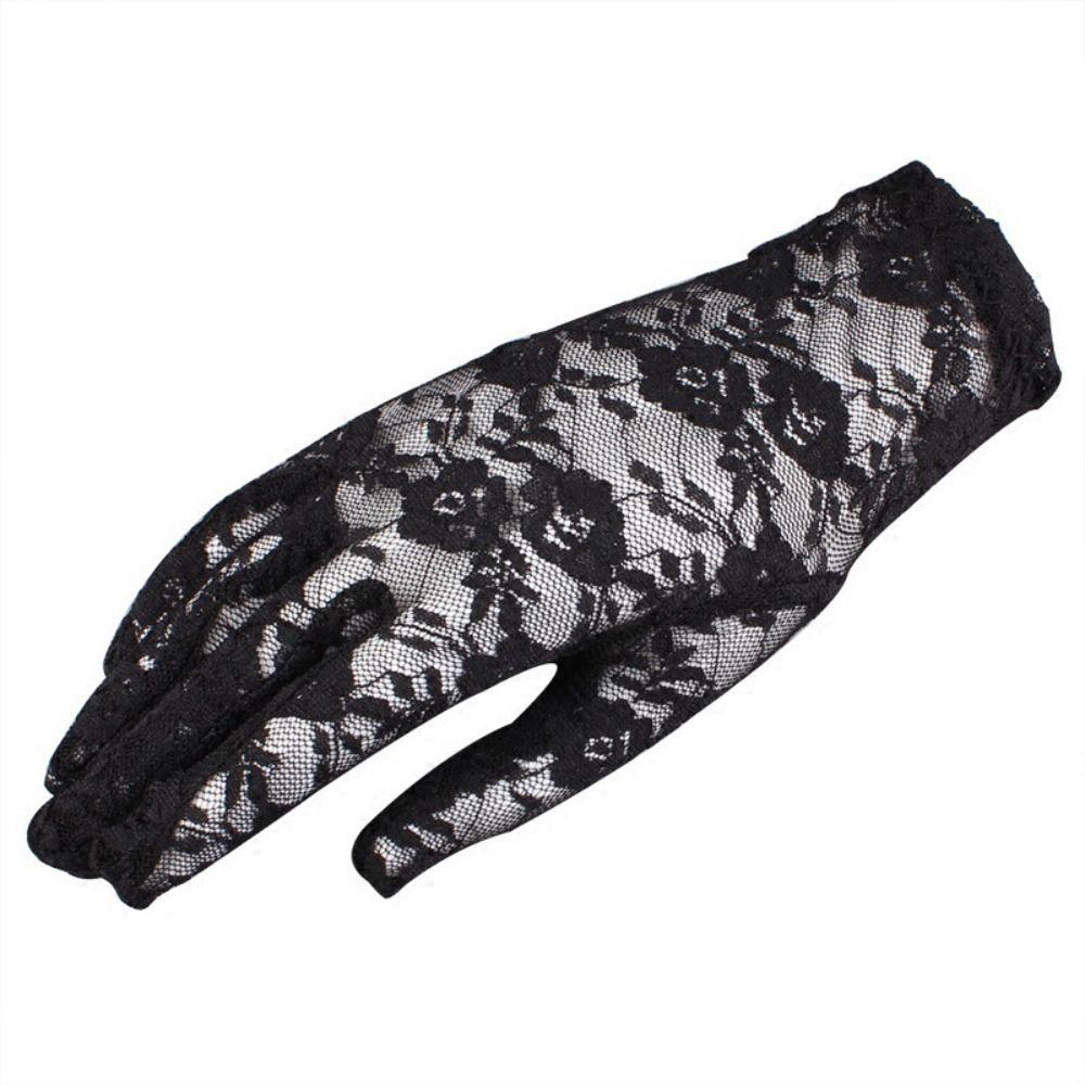 Elegant Short Sunscreen Gloves Thin Hollow-Out Mittens Fashion Party Gloves For Women Female