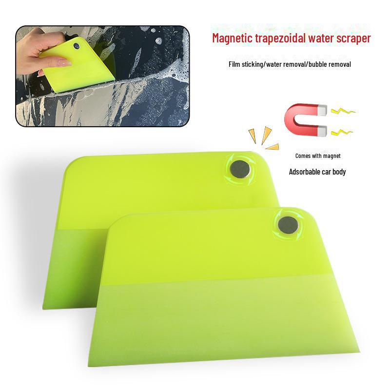Trapezoidal Magnetic Fluorescent Green Paint Mask & Glass Soft Scraper for Manual Polishing