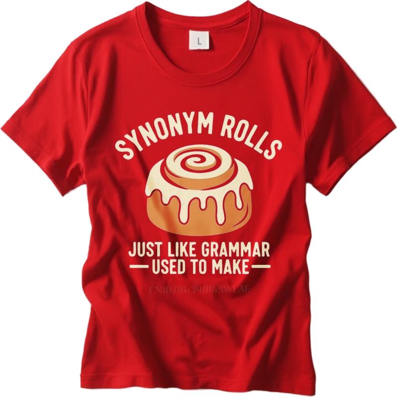 Большой размер летняя футболка для подростков Синоним Роллы Как раньше делала Грамматика Короткий рукав Удобный Круглый вырез Верхние футболки