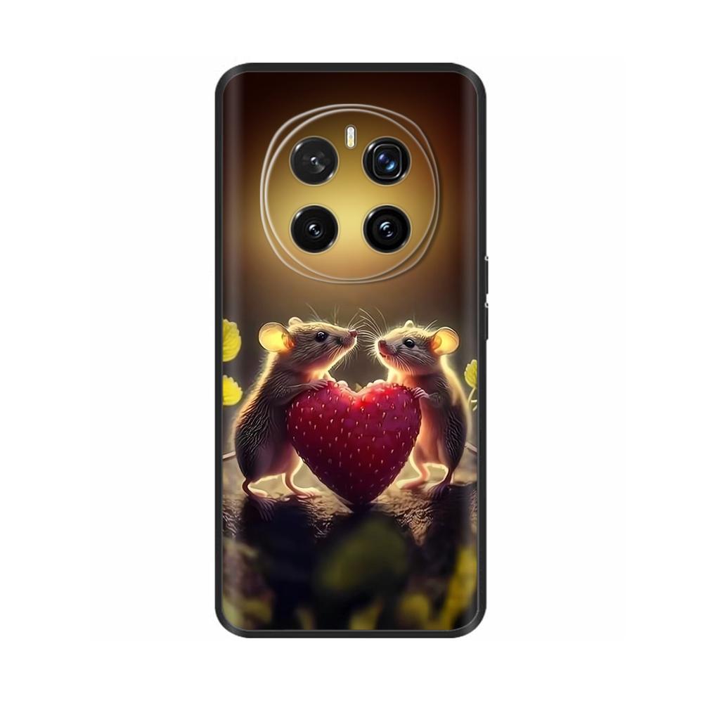 Phone Cases for Honor Magic7 Pro 5G Case Protector Heart Painted Soft Silicon TPU Bumper for Honro MAGIC 7 7Pro Cover Magic7Pro