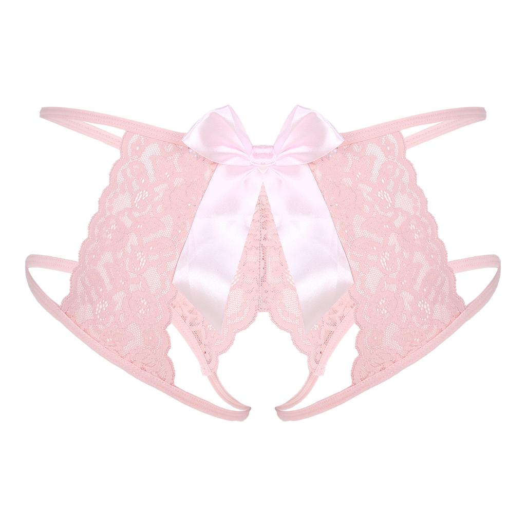 Мужские прозрачные кружевные стринги с завязками на спине, стринги без выреза с бантом, подарок на медовый месяц