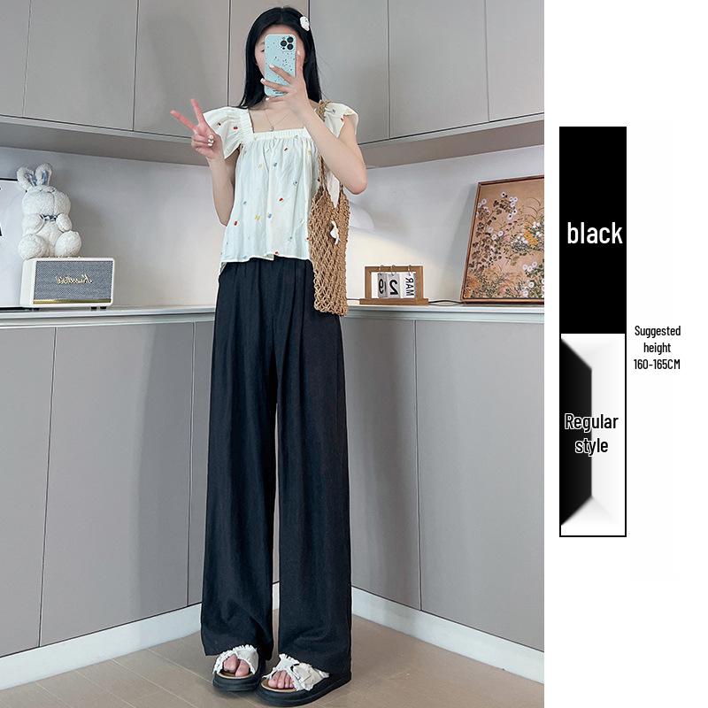 Douyin Quality Women's Summer 2025 Ice Silk Wide-Leg Pants - Casual & Thin Style