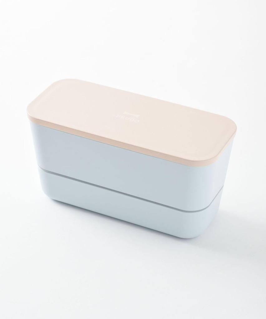 BRUNO Yamanaka Lacquer Lunch Dishwasher and Microwave No Size Two-Tier Box, Two-Tone, Safe, Gray, Included, RBHK013-GY