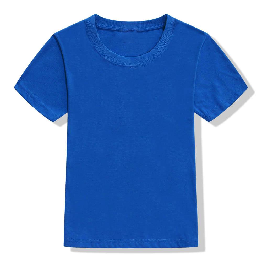 Summer Top Quality Boys Girls Plain Blank Basic Tee Shirt for Kids Toddler Unisex