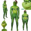Праздничный зеленый монстр Гринч Рождественский костюм для косплея Zentai Боди Комбинезон