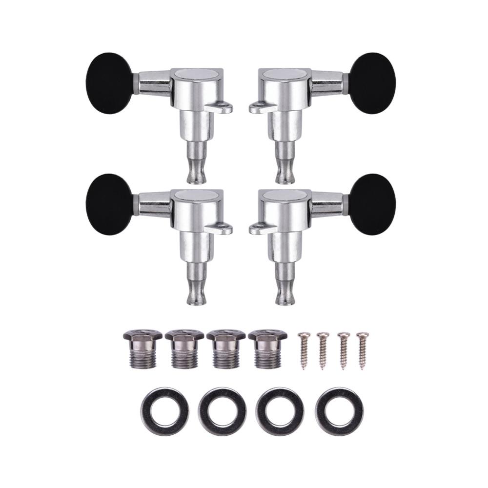 Silver Black Color Ukulele Machine Heads 2L2R Configuration Locking Tuners Set For Ukulele