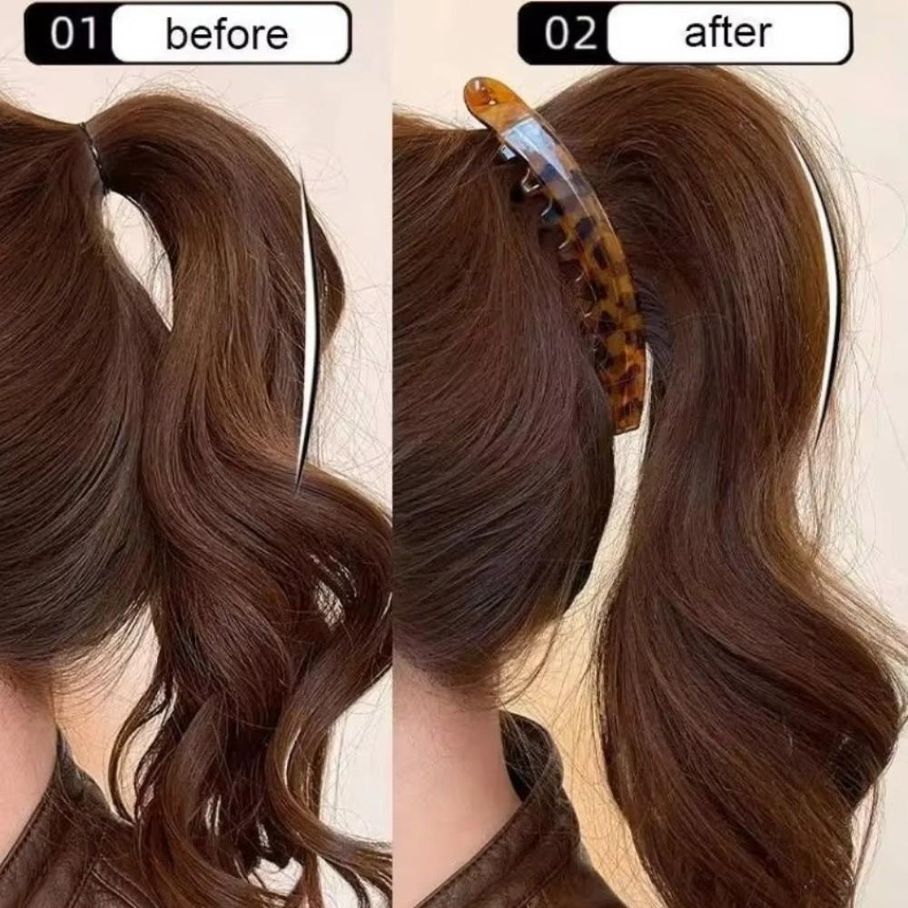 Large Size Tortoiseshell Pattern Ponytail Barrettes Plastic Banana Hair Clip  Daily