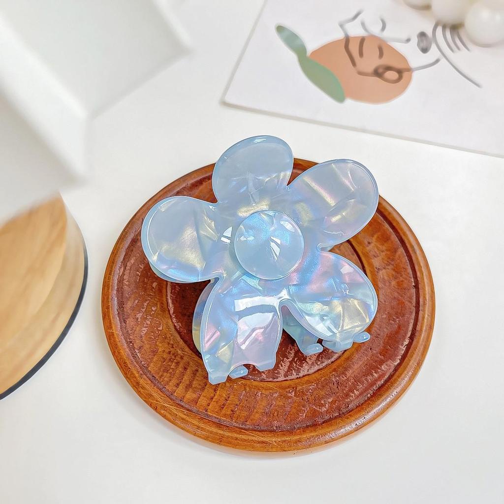 Iridescent Mermaid Shark Clip: Large Korean Acetate Hair Claw for Women's Updo