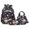 LABUBU Cartoon Cute Print 4-Piece Backpack Set for Girls - Elementary Schoolbag CLE