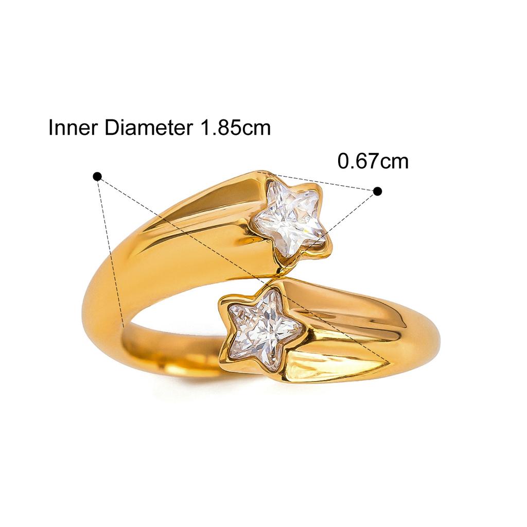 Yori Chic Stainless Steel Personality Minimalist Classy Ring 18k Gold Color Rust Proof Attractive Fashion Jewelry for Women