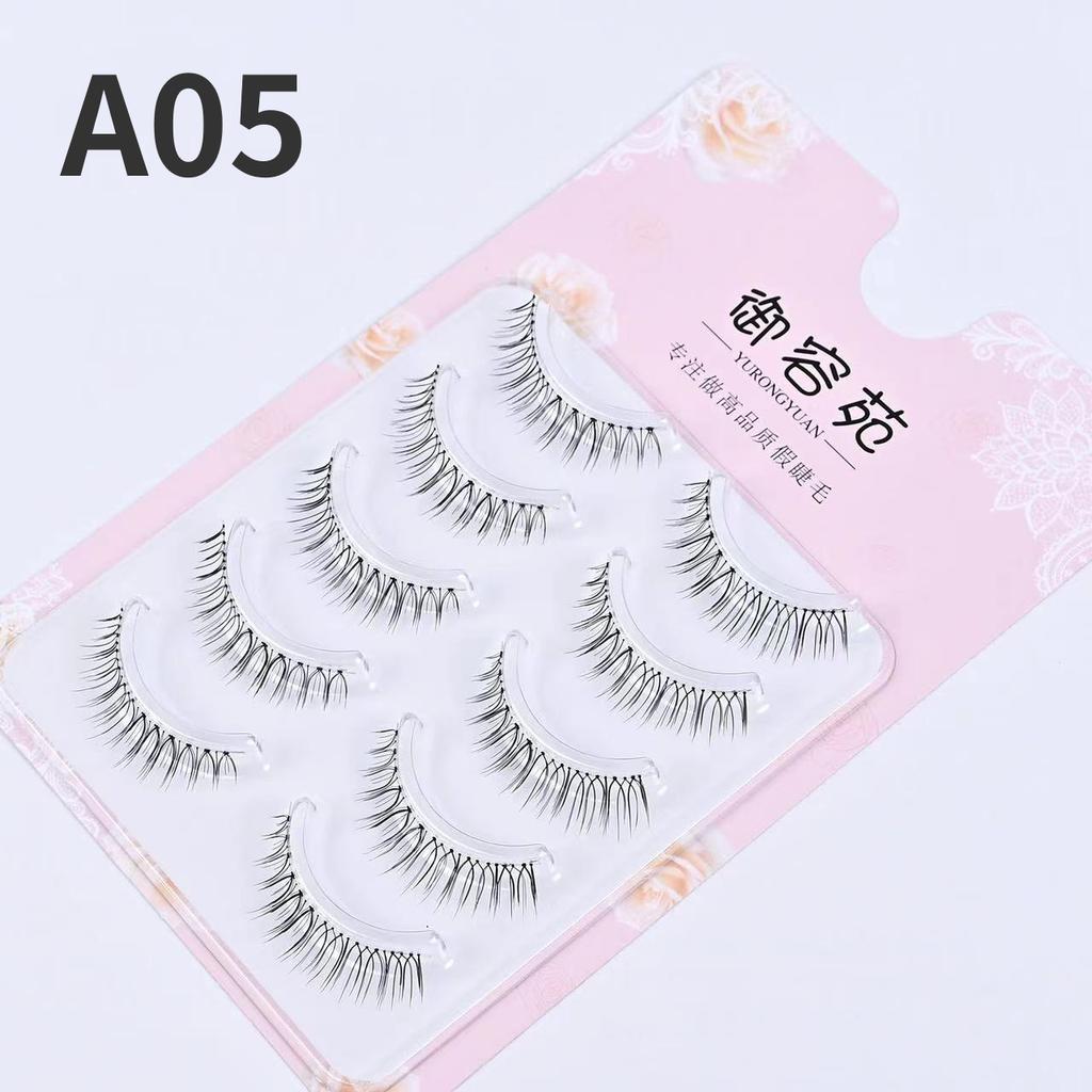 5pairs Natural False Eyelashes Thin Band Short HandMade Lighte Soft Eyelash Cosplay Korean Fashion Wispy Extension Makeup Tools