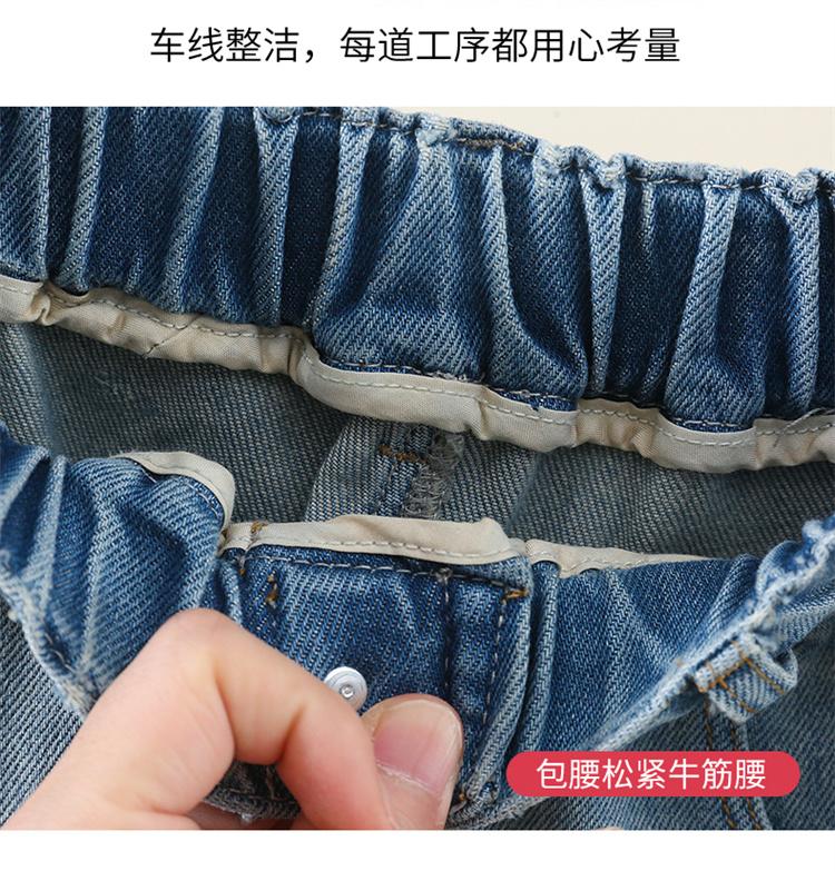 Girls' jeans 2026 new spring and autumn children's pants, big children's wide leg pants, western-style girls' rhinestone straight leg pants, trendy