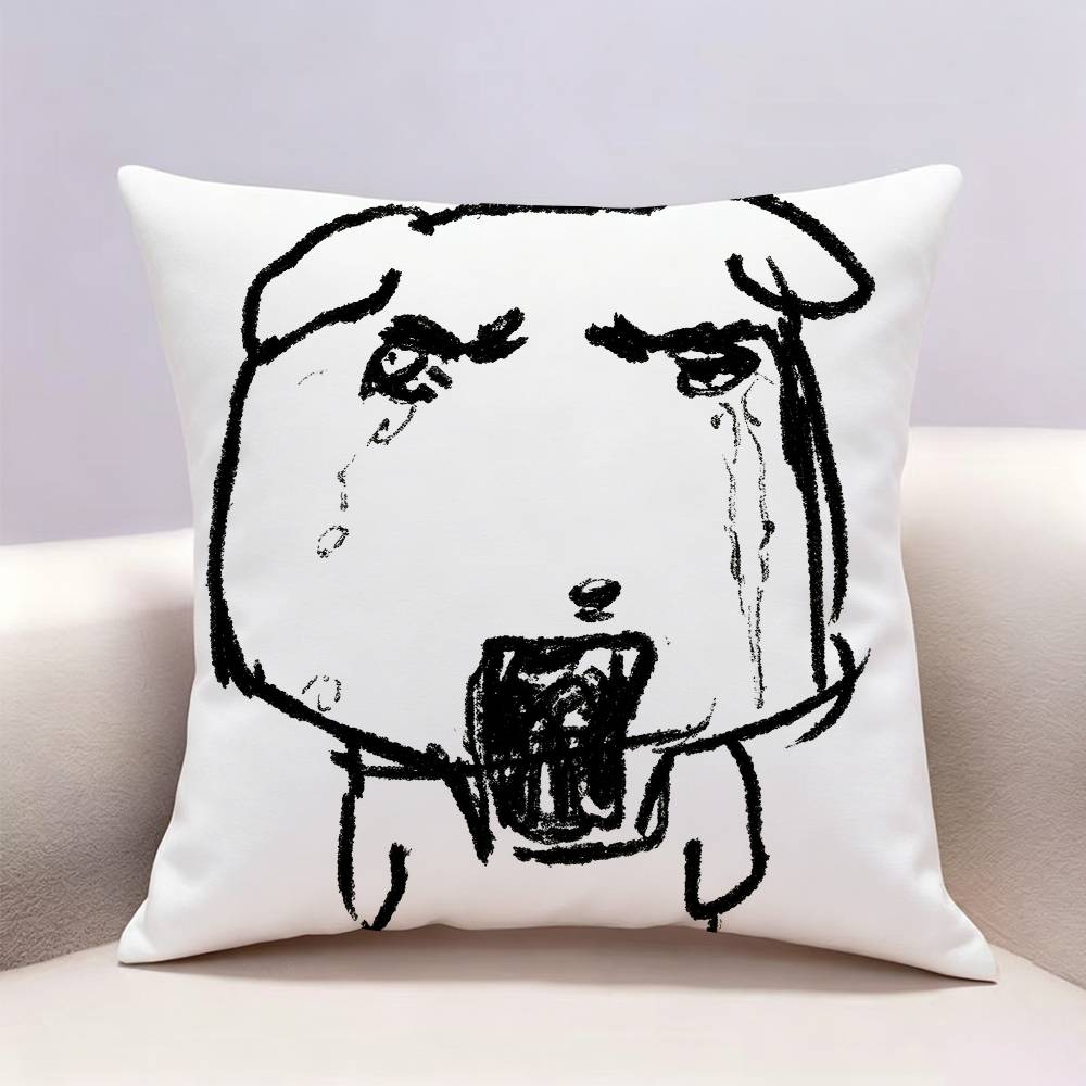 Cute Dog Ganadi Doublesided print Pillow Case Pattern Printed Pillowcase For Living Room Sofa Cushion Cover