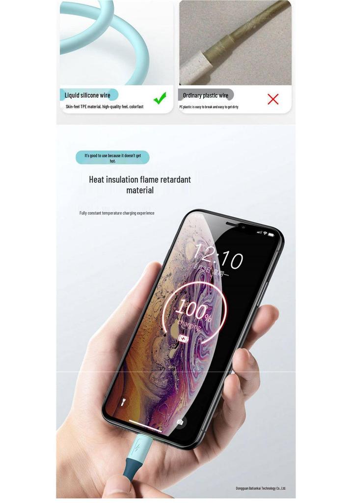 3-в-1 Кабель для быстрой зарядки для Apple, iPhone, Huawei, OPPO, Xiaomi