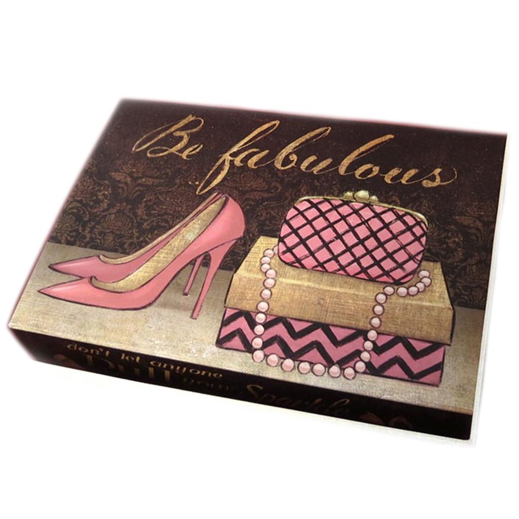 Les Trésors De Lily [Q9544] - Set de 2 boîtes à Souvenirs gigognes 'Belle Epoque' rose beige noir - 37x25. 5x11 cm - 32x21. 5x9 cm